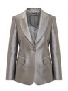 Alberta Ferretti Womens Grey Mikado Single-breasted Silk-blend Blazer In Grigio