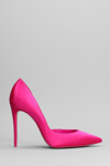 CHRISTIAN LOUBOUTIN IRIZA 100 PUMPS IN FUXIA SATIN