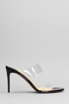 CHRISTIAN LOUBOUTIN JUST NOTHING SANDALS IN BLACK PATENT LEATHER