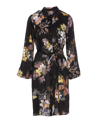 Twinset Floral-print Belted Shirt Dress In Black