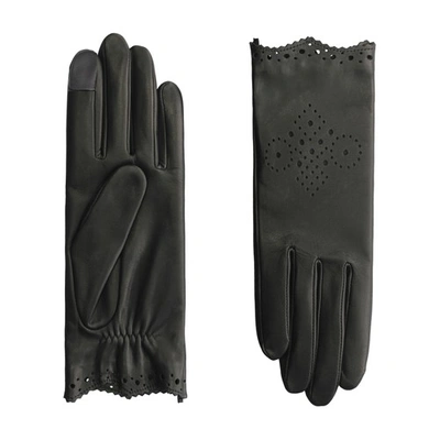 Agnelle Silk Lining Joy Gloves In Tnoir