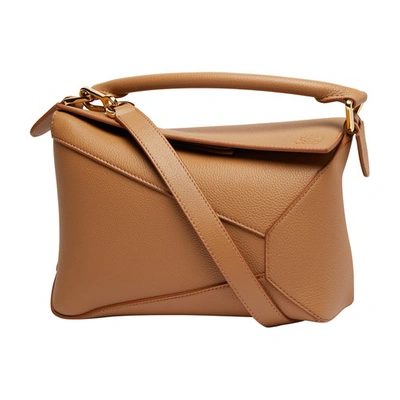 Loewe Small Puzzle Leather Bag In Bright Ochre