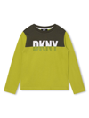 Dkny Colour-block Logo-print Sweatshirt In Verde