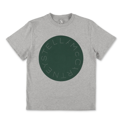 Stella Mccartney Kids'  T-shirt Grigia In Jersey Di Cotone Bambino In Grey