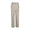 Prada Cotton Blend Cargo Pants In Beige