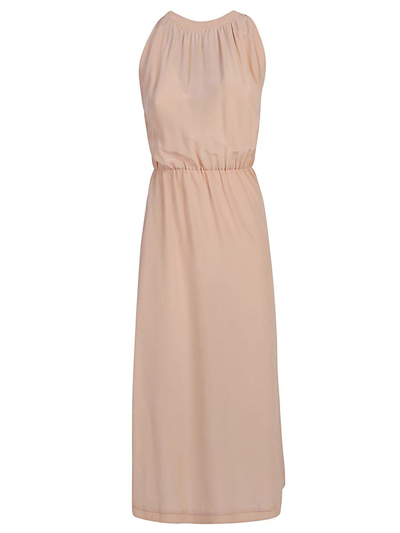 Cri.da Silk Long Dress In Color Carne Y Neutral