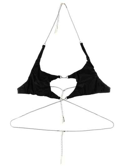 Mugler Cutout Bikini Top In Black