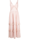 Twinset Ruffle-detail Maxi Dress In Pink
