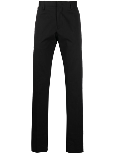 Zegna Straight-leg Stretch-cotton Twill Trousers In Black
