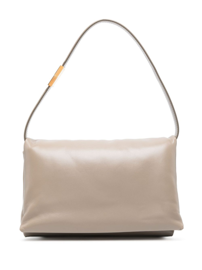 Marni Prisma 皮质中号斜挎包 In Neutrals