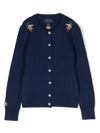 RALPH LAUREN EMBROIDERED CABLE-KNIT JUMPER