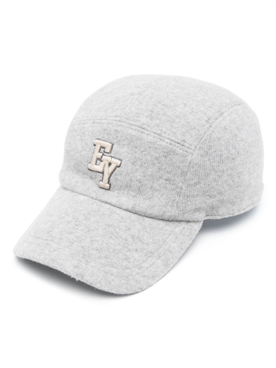 Eleventy Logo-embroidered Wool Cap In Grey