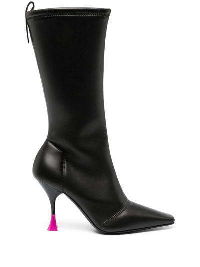 3juin Gilda 95mm Leather Boots In Black