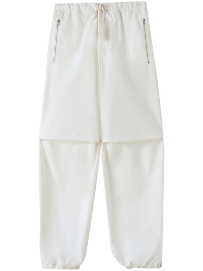 Jil Sander Panelled-design Tapered-leg Trousers In White