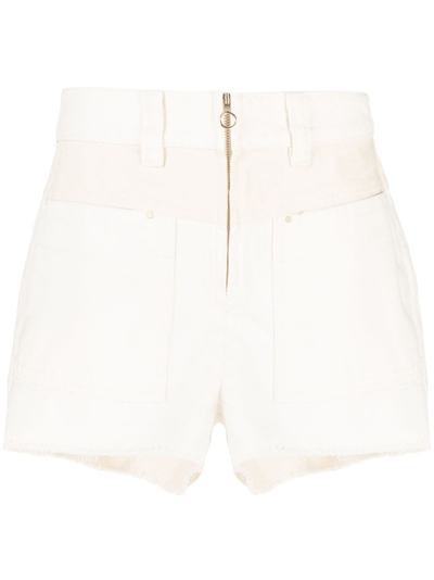 Ba&sh David Panelled Denim Shorts In Neutrals