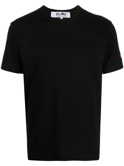 Comme Des Garçons Play Logo-patch Crew-neck T-shirt In 1 Black