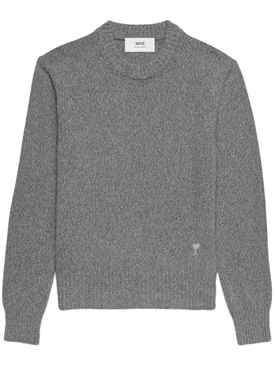 Ami Alexandre Mattiussi Cashmere-blend Crew-neck Jumper In Grey