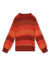 Chloé Logo-embroidered Stripe-pattern Jumper In Red