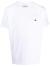 Vivienne Westwood White Crewneck T-shirt With Orb Logo Detail On The Front In Cotton Woman In White