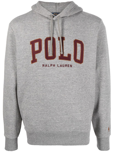 Polo Ralph Lauren Polo Pony Logo-print Hoodie In Grey