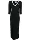 Adidas Originals Womens  Maxi Dress V-neck In Black
