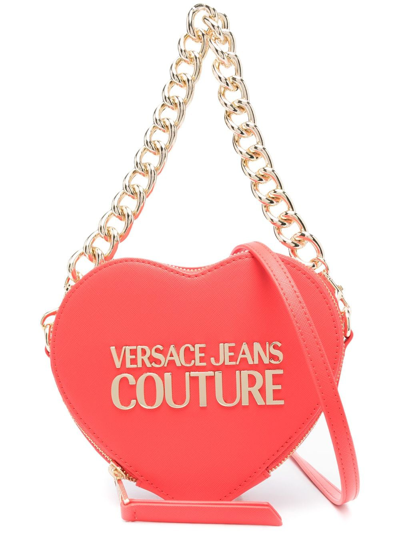 Versace Jeans Couture Heart Lock Crossbody Bag In Red