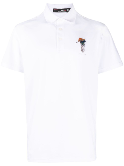 Polo Ralph Lauren White Golf Bear Embroidered Polo Shirt