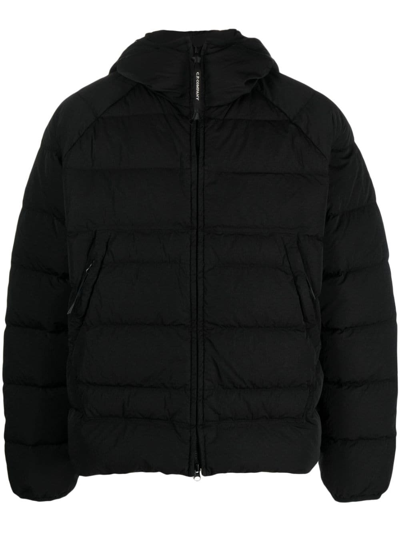 C.p. Company Eco-chrome R Padded Hooded Jacket In Black  