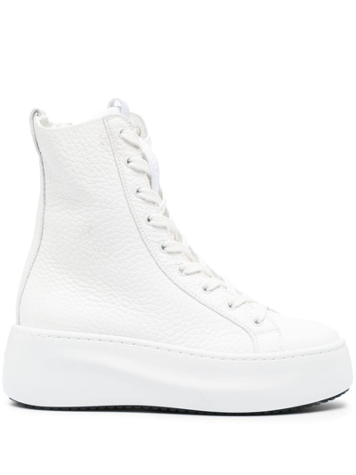 Vic Matie Lace-up Leather Platform Sneakers In White