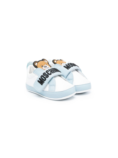 Moschino Babies' Teddy Bear-patch Pre-walker In White