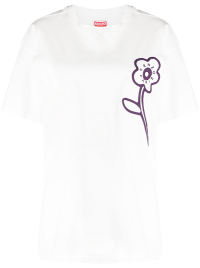 Kenzo T-shirt Rue Vivienne Femme Blanc Casse In Off White