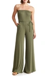 GO COUTURE RIBBED STRAPLESS TUBE JUMPSUIT