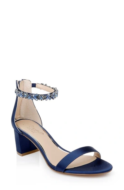 Jewel Badgley Mischka Catalina Ankle Strap Sandal In Navy