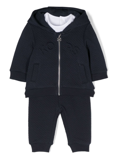 Michael Kors Babies' Logo-embossed Cotton-blend Track Suit In Blue