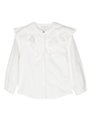Chloé Girls Ivory Organic Cotton Ruffle Blouse In White