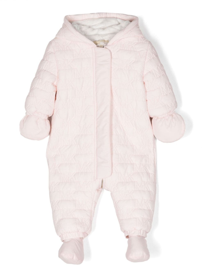Michael Kors Babies' 经典印花图案填充连体滑雪服外套 In Pink