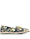 ROBERTO CAVALLI GRAPHIC-PRINT COTTON ESPADRILLES