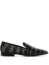 ROBERTO CAVALLI CRYSTAL-EMBELLISHED LEATHER LOAFERS