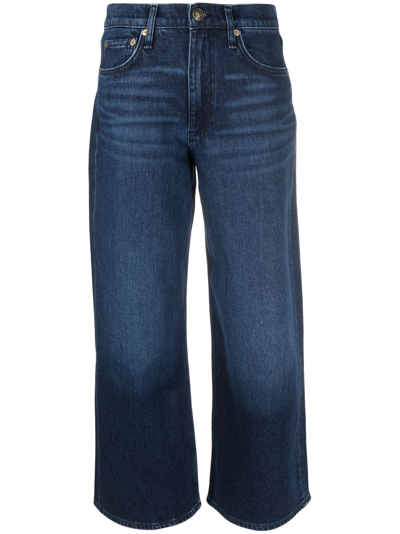 Rag & Bone Mid-rise Cropped Jeans In Blue