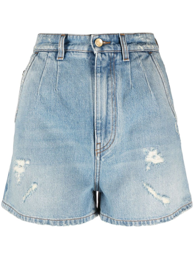 Dolce & Gabbana High-waisted Denim Shorts In Blue