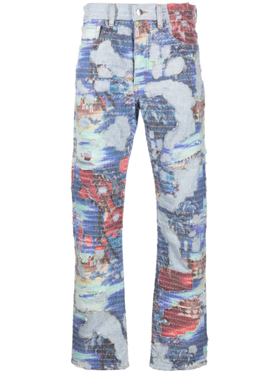 AMIRI ALOHA BORO STRAIGHT-LEG JEANS