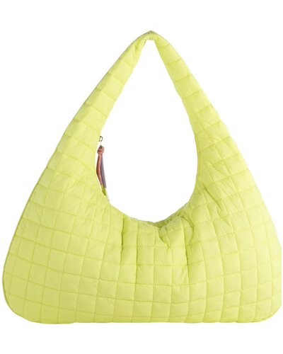 Shiraleah Ezra Quilted Nylon Hobo Bag, Citron In Green