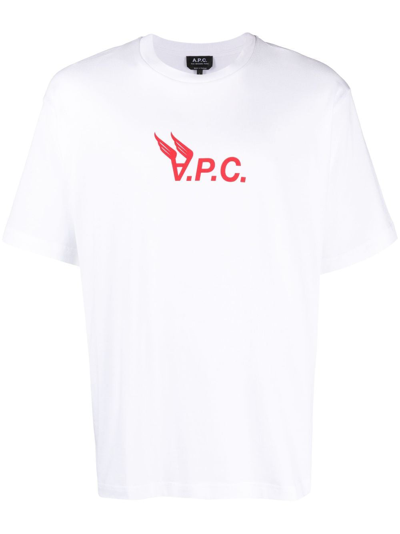 A.p.c. Hermance Logo Tee In White