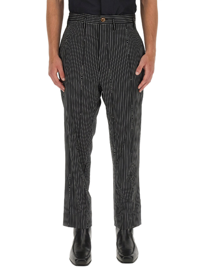 Vivienne Westwood Pants With Stripe Pattern In Black