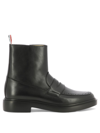Thom Browne Penny Loafer Ankle Boots In Black
