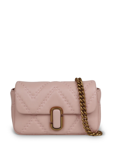 Marc Jacobs Logo Plaque Quilted Shoulder Bag In Pink