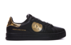 Versace Jeans Couture Jeans Couture Low-top Leather Sneakers With Logo In Black