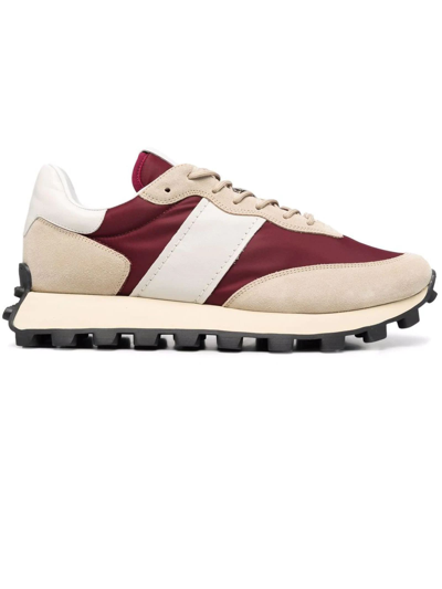 Tod's Panelled Low-top Sneakers In White,burgundy,beige