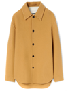 Jil Sander Tailored Wool Coat With Button Closure In Beige