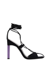 Attico Adele Lace-up Sandal 105 In Black/mauve